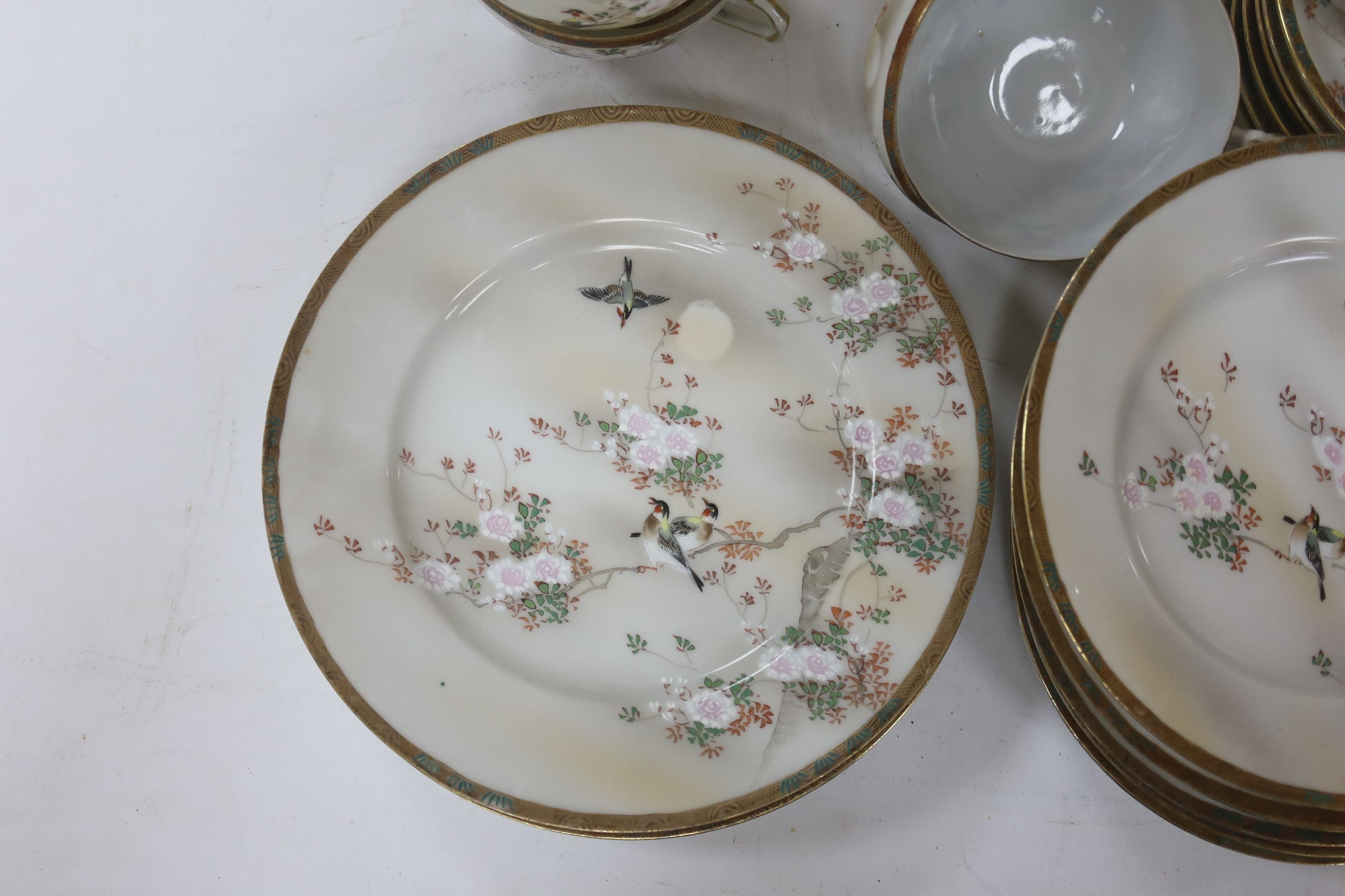 A Japanese eggshell porcelain tea service